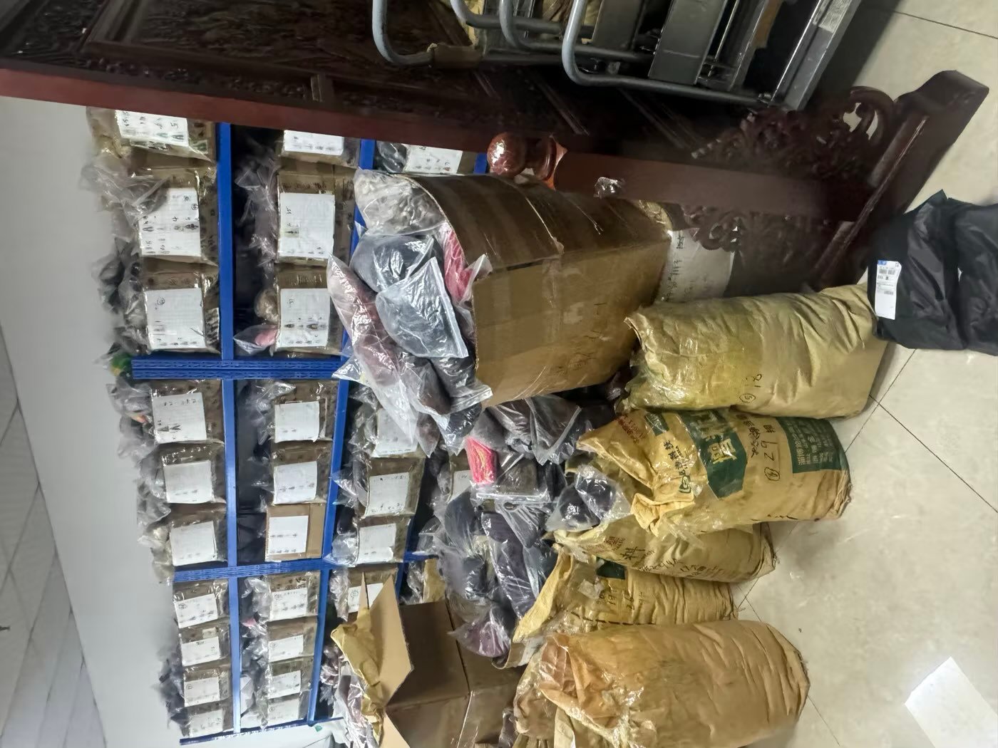 Stockroom at a cooperating production partner