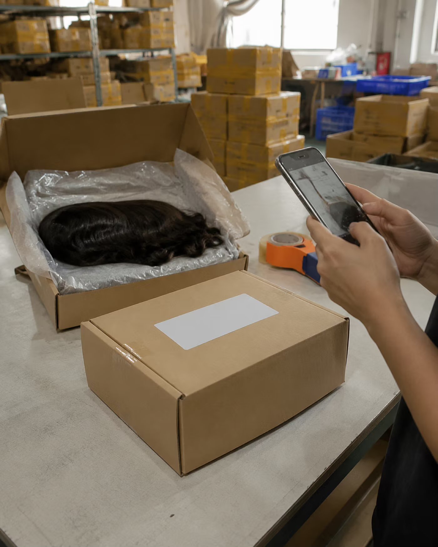 Parcel photographed during packing check