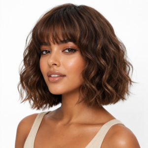 16 Inch Natural Brown Wavy Bob