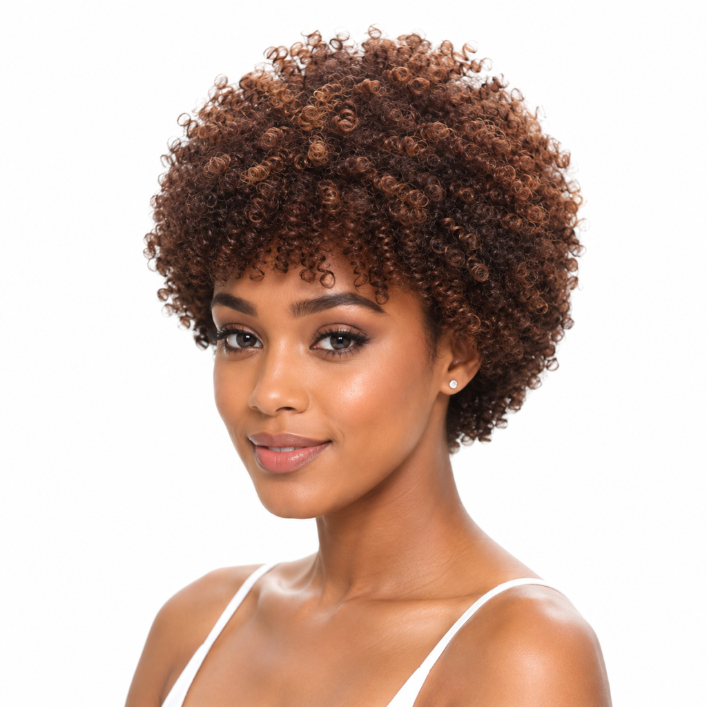 8 Inch Copper Brown Kinky Curly