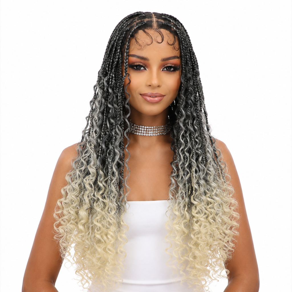 24 Inch Ombre Box Braids Wig