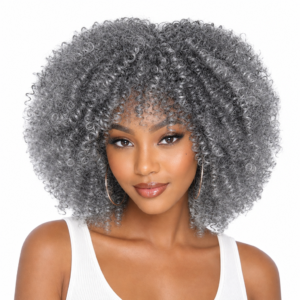 12 Inch Silver Grey Short Kinky