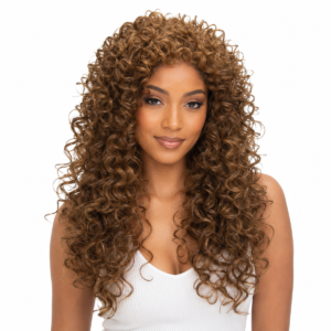 26 Inch Light Brown Curly Synthetic