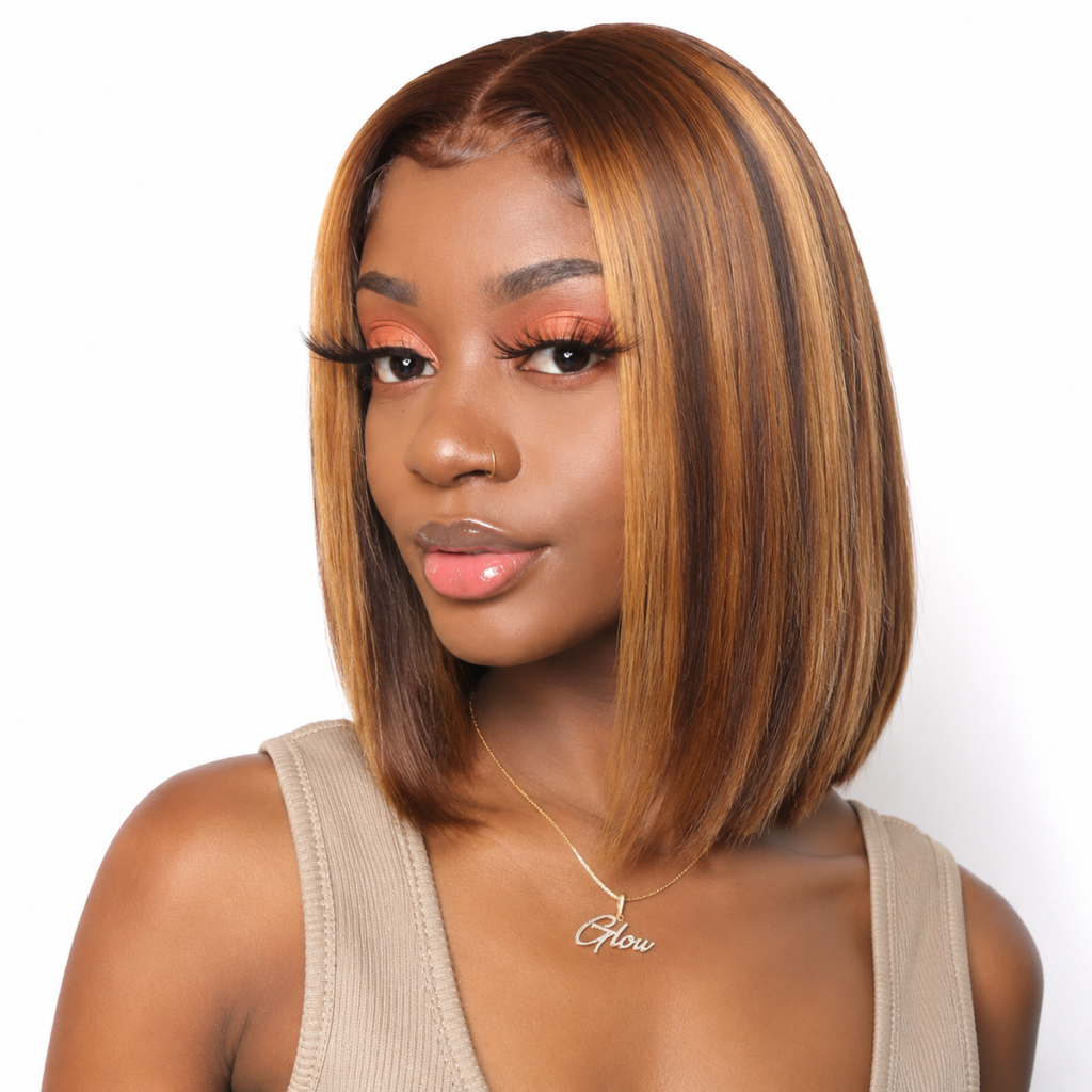 12 Inch Honey Blonde Straight Wig