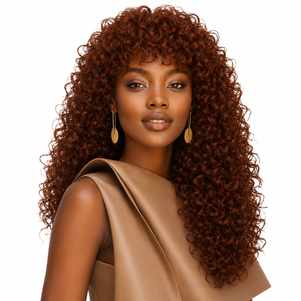 26 Inch Auburn Brown Curly with