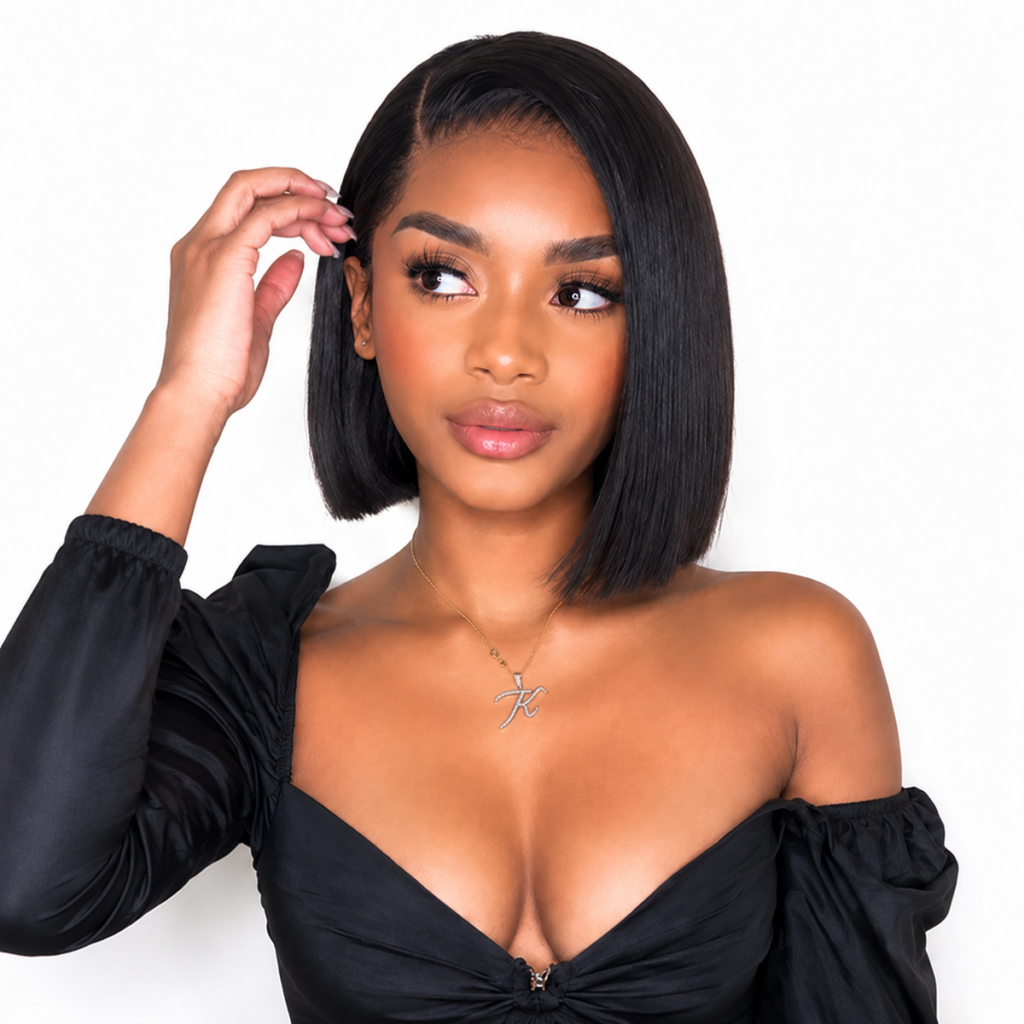 12 Inch Natural Black Straight Wig