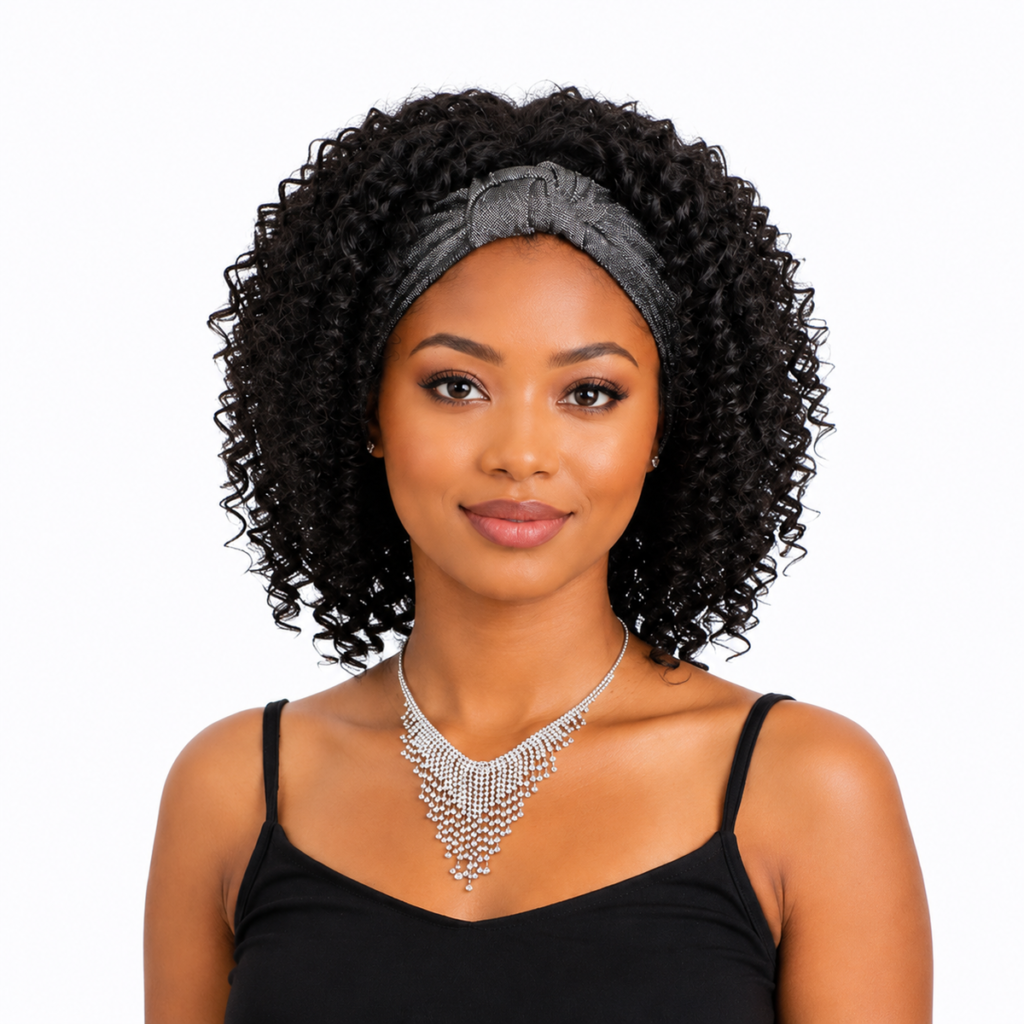 12 Inch Black Afro Curly Headband