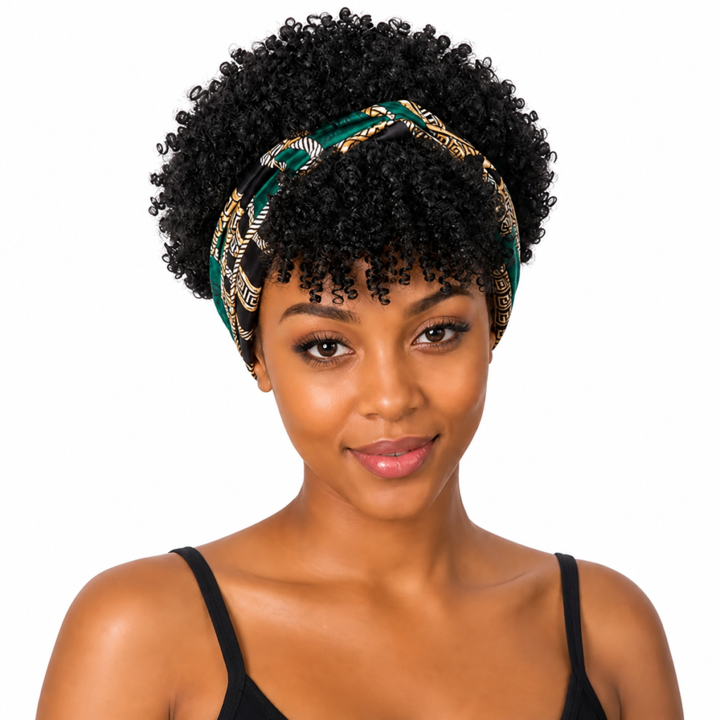 14 Inch Natural Black Curly Wig