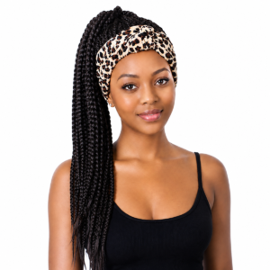 24 Inch Black Braided Headband Wig